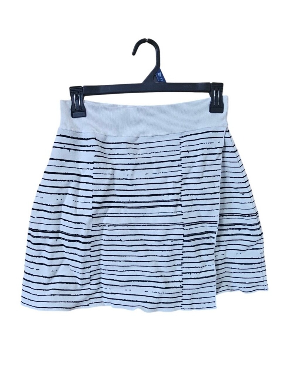 A.L.C. White and Black Striped Skater Skirt